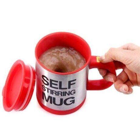 Кухоль-мішалка з кришкою Self Stirring Mug Червоний (1f4b3f22) - фото 3