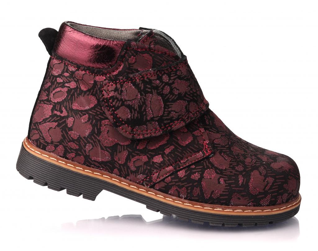 Черевики осінні Topitop для дівчаток 515 нубук р. 19 Чорно-бордовий
