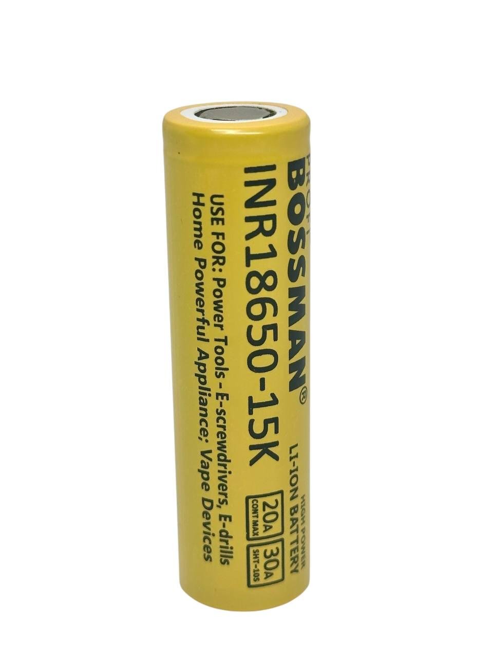 Акумулятор високострумовий Bossman Profi Li-ion 3,7V 1500mAh INR18650-15K для електроінструменту (2317702818) - фото 3 Акумулятор високострумовий Bossman Profi Li-ion 3,7V 1500mAh INR18650-15K для електроінструменту (2317702818) - фото 3