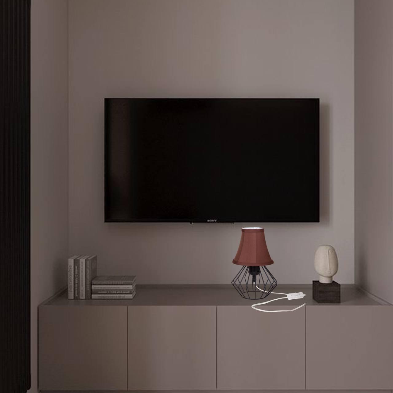 Лампа/нічник настільна з абажуром Коричневий (56-T108F01 BK+BR) - фото 4