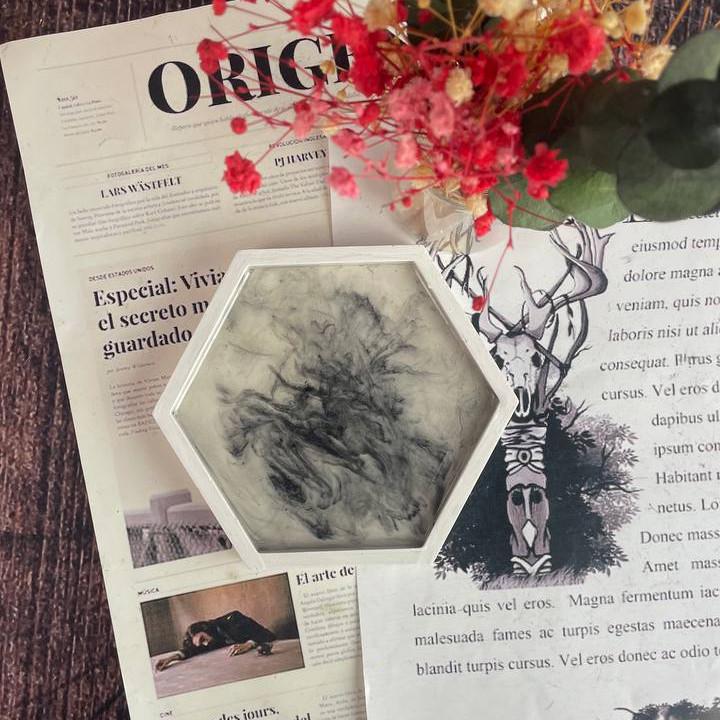 Підставка гіпсова декоративна 5candles з епоксидної смоли Чорний (1509_7 5candles133)