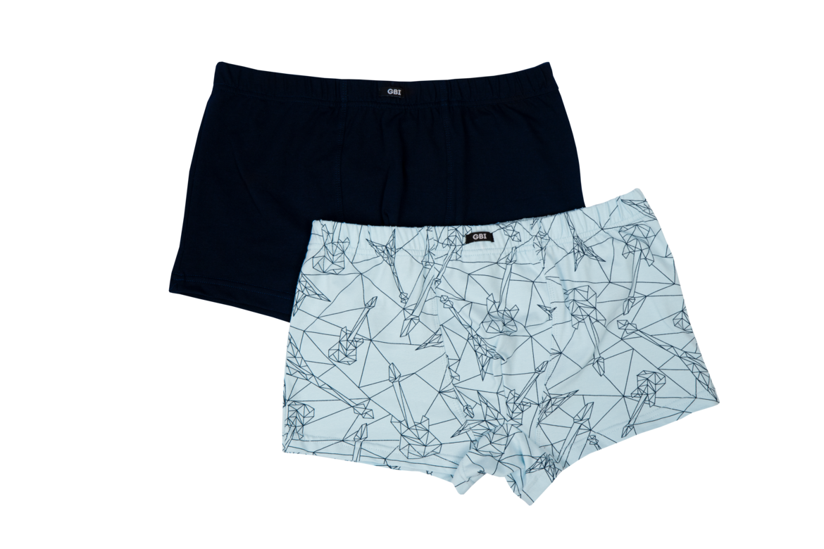 Трусы мужские GBI на резинке хлопковые набивной 2 шт. XL Темно-синий (13728)