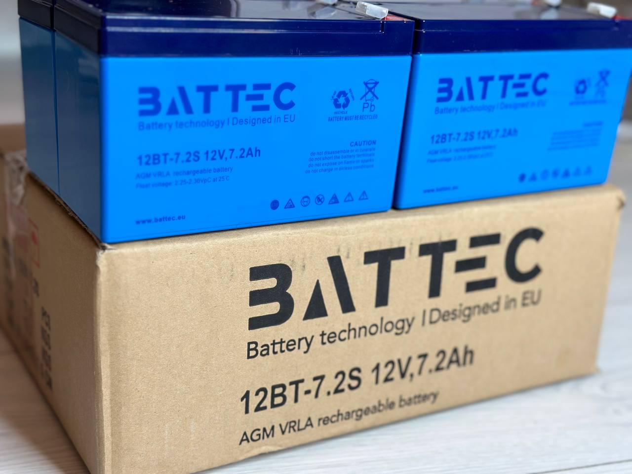 Акумуляторна батарея до ДБЖ AGM BatTec 12 В 7,2 Ач - фото 4