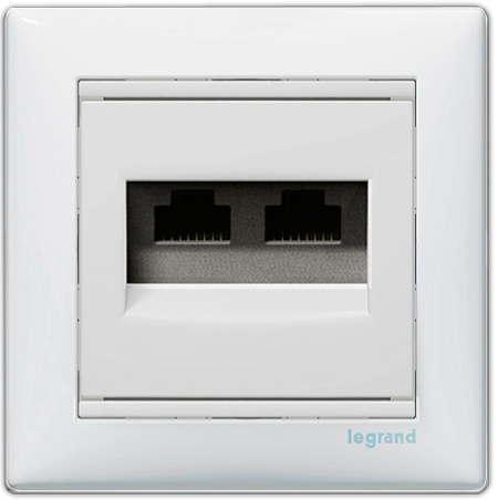 Розетка компьютерная двойная Legrand Valena cat.6 Белый (774247)