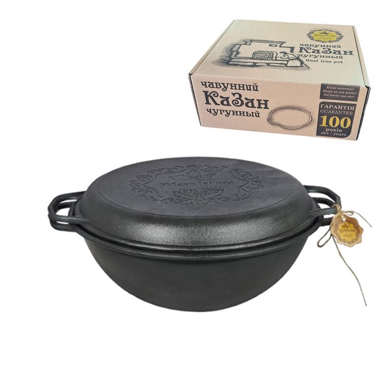 Казан WOK чугунный татарский с крышкой-сковородой 12 л ø 42 см - фото 3 Казан WOK чугунный татарский с крышкой-сковородой 12 л ø 42 см - фото 3