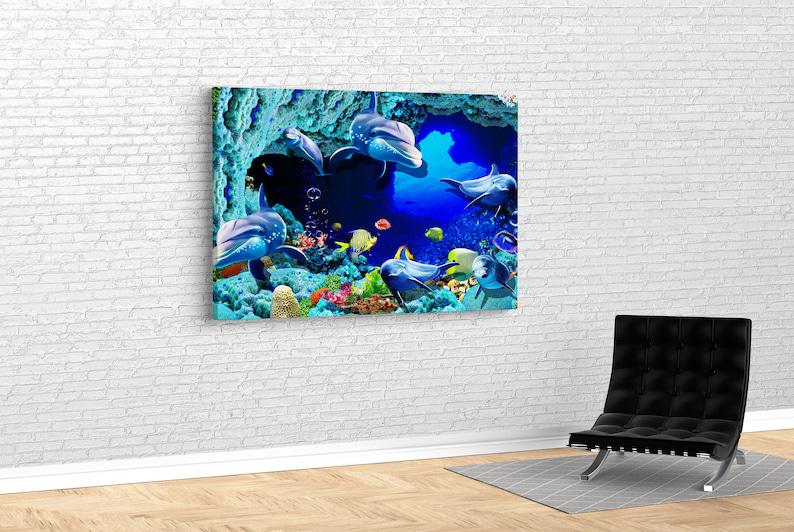 Картина для интерьера Дельфины 51x34 см (561)