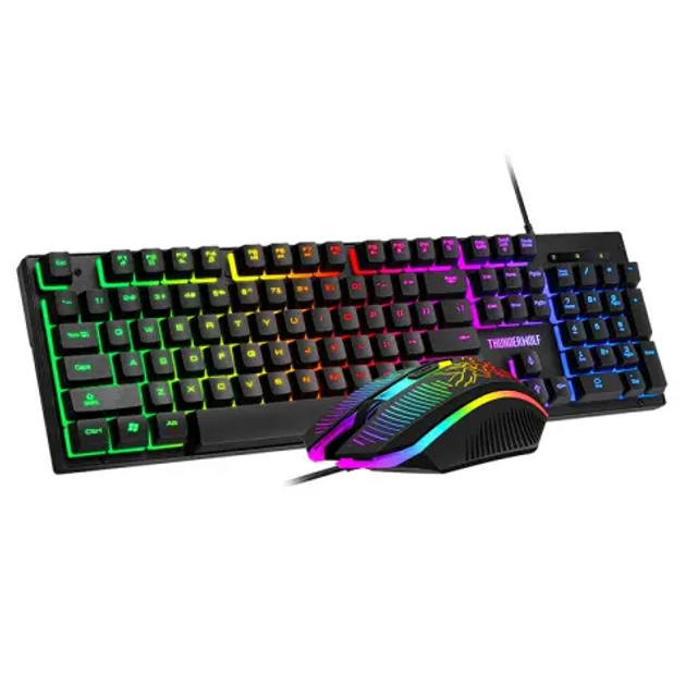 Комплект клавиатуры и мышь для геймеров Linmoni TF-400 Kit RGB 4в1 с наушниками и ковриком (23063423)