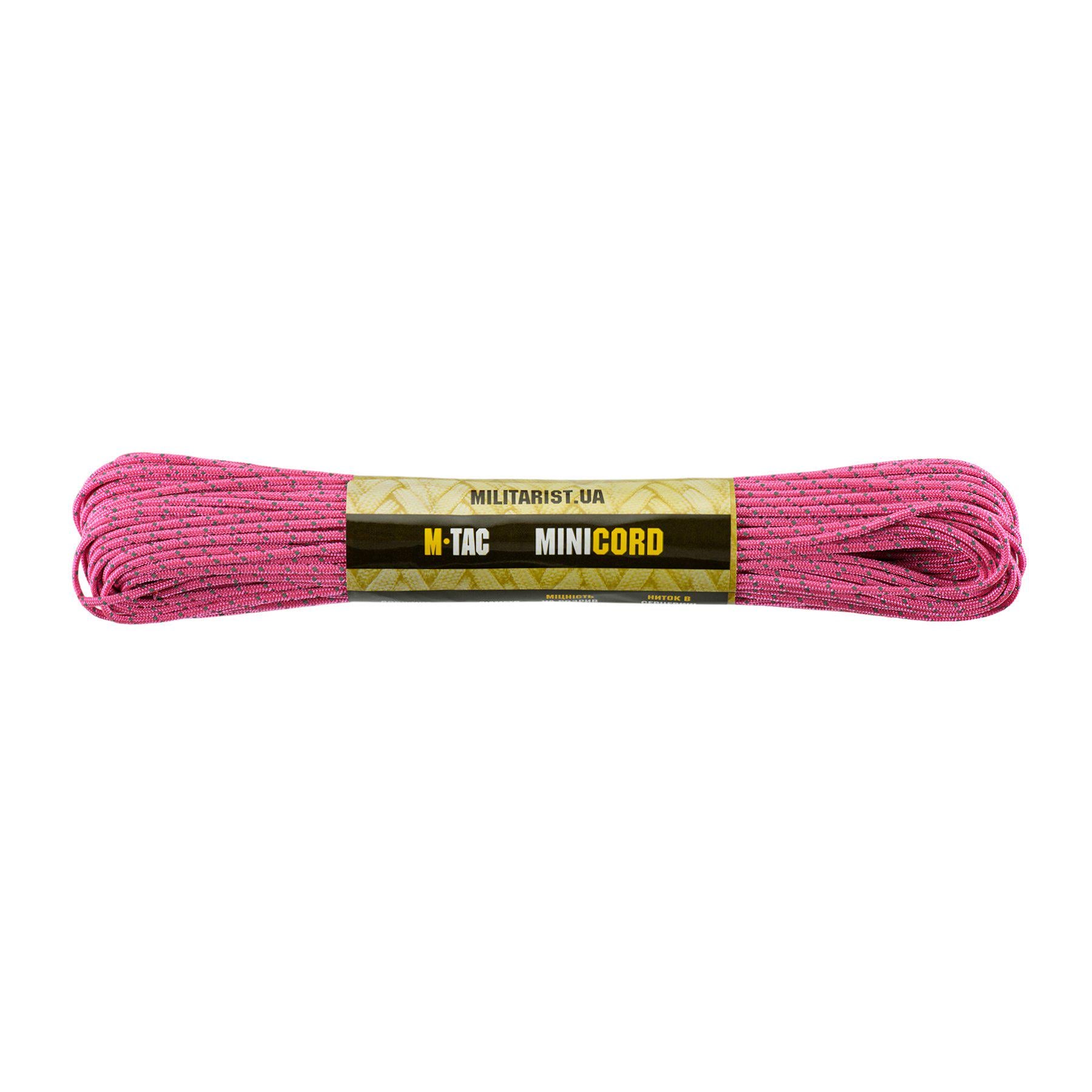 Паракорд M-Tac Minicord Reflective 30 м Neon Pink