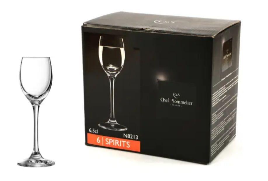 Набор стопок стеклянных на ноге N8213 Spirits 70 мл 6 шт.