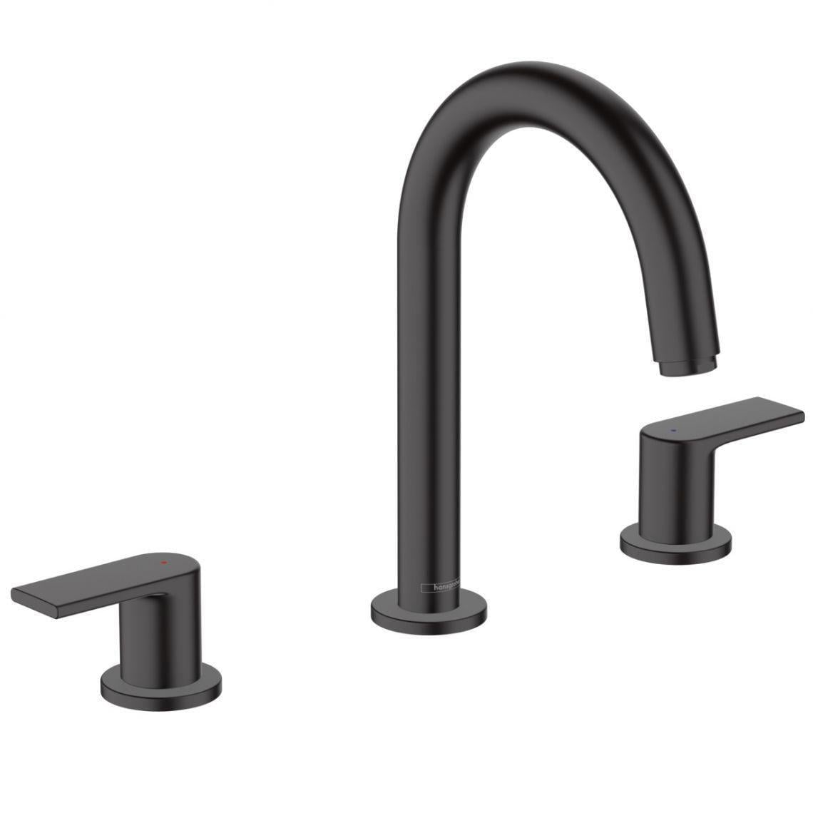 Смеситель для раковины Hansgrohe Vernis Shape на 3 отверстия с донным клапаном pop-up Черный матовый (71563670) Смеситель для раковины Hansgrohe Vernis Shape на 3 отверстия с донным клапаном pop-up Черный матовый (71563670)