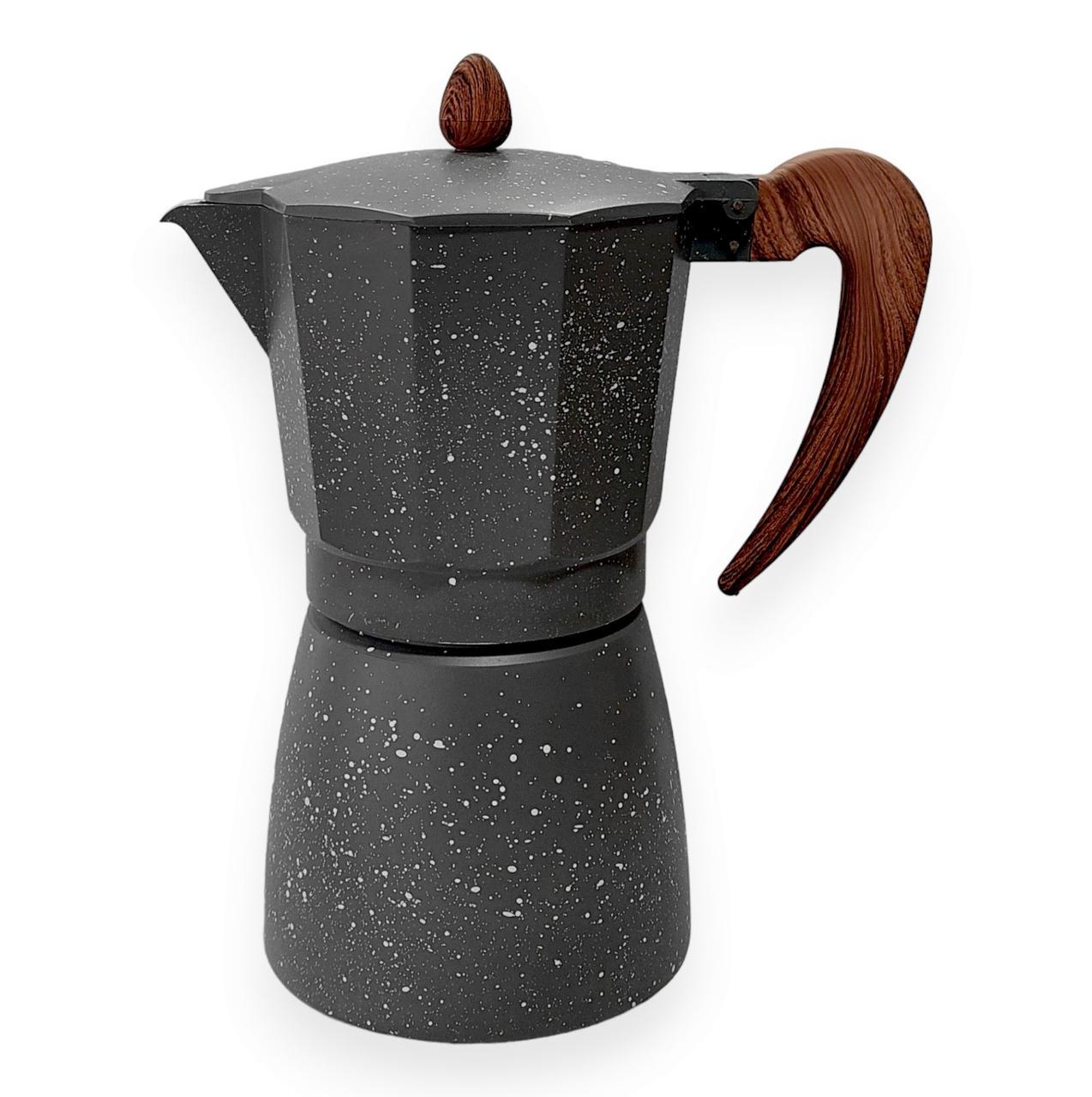 Кофеварка гейзерная A-Plus СМ-2086 алюминиевая с мраморным покрытием на 9 чашек 450 мл (201238-9)