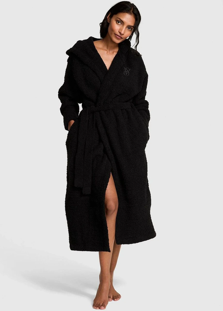 Жіночий халат Victoria's Secret Cozy Chenille Hooded Long Robe XS/S Чорний (26328995871) Жіночий халат Victoria's Secret Cozy Chenille Hooded Long Robe XS/S Чорний (26328995871)