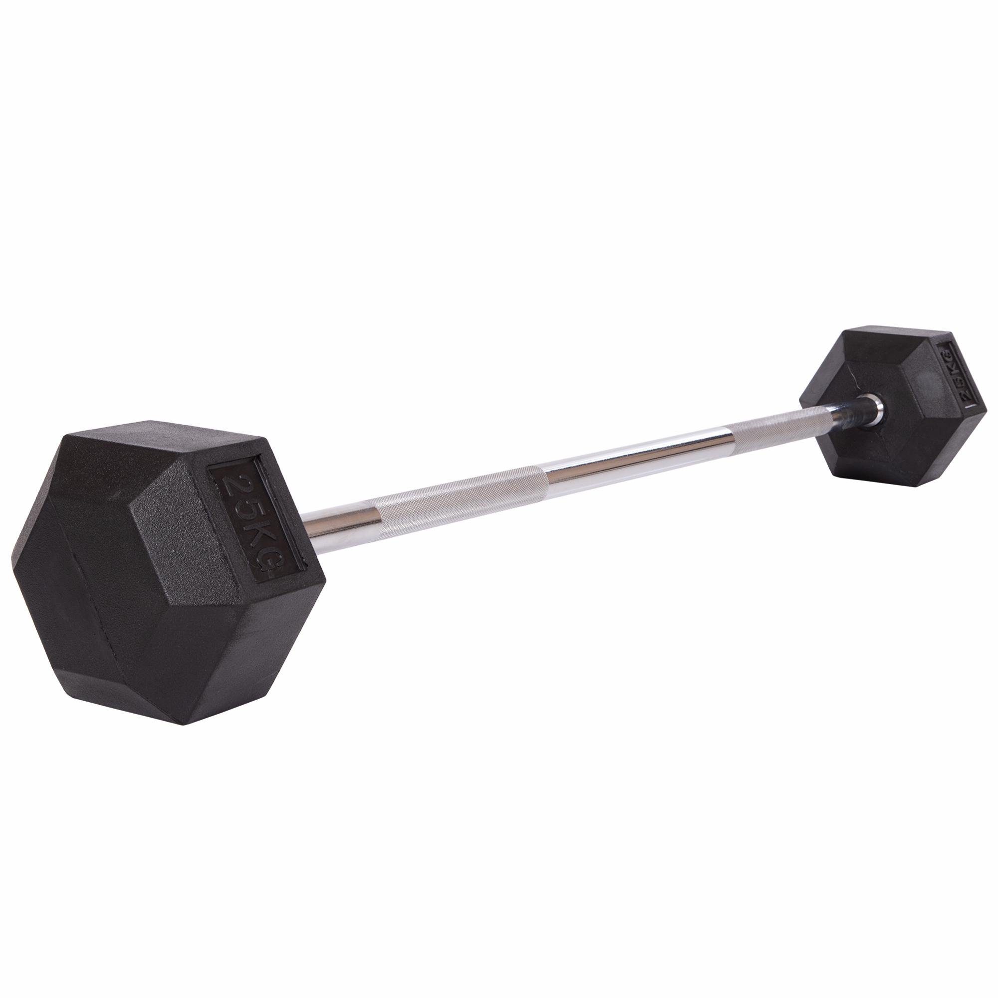 Штанга Zelart Record Rubber Hexagon Barbell фиксированная прямая обрезиненная TA-6230-25 длина 95 см 25 кг (DR002596)