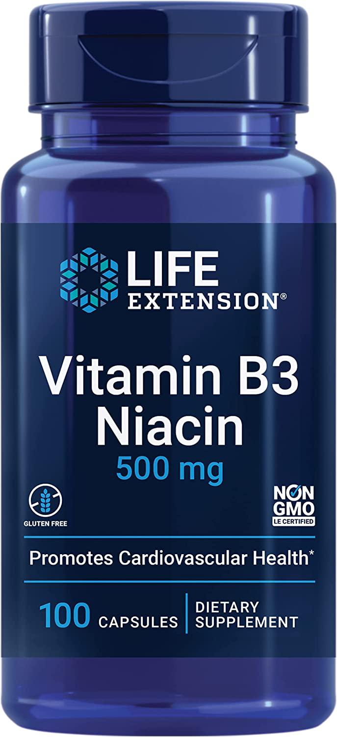 Витамин В3 Life Extension Vitamin B3 Niacin 500 mg 100 Capsules - фото 1