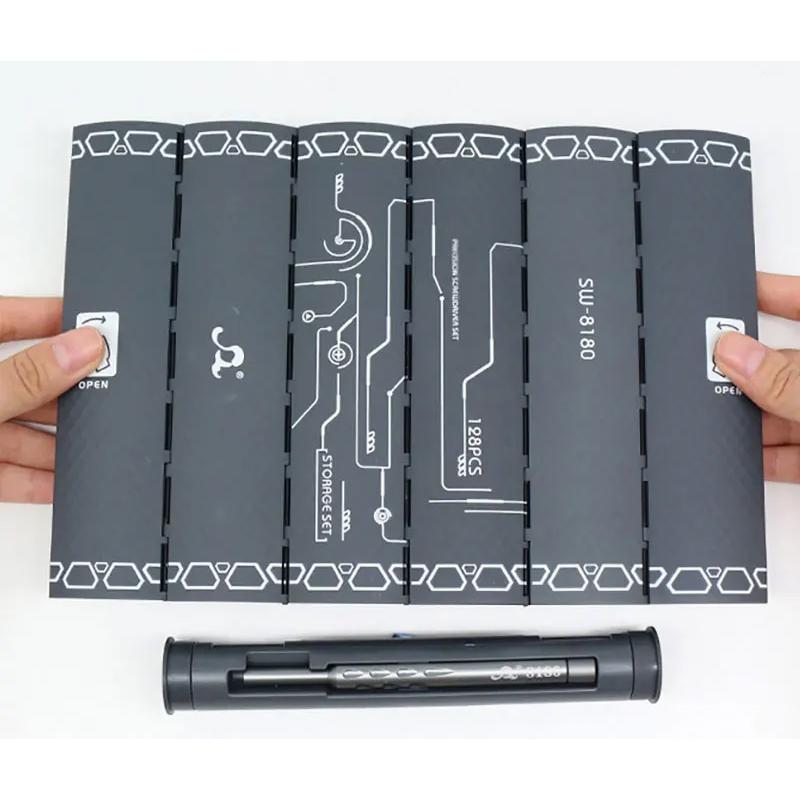 Набор магнитных отверток 128в1 для точных работ с битами из стали S2 Roll-up хранения Gray (110299) - фото 10 Набор магнитных отверток 128в1 для точных работ с битами из стали S2 Roll-up хранения Gray (110299) - фото 10