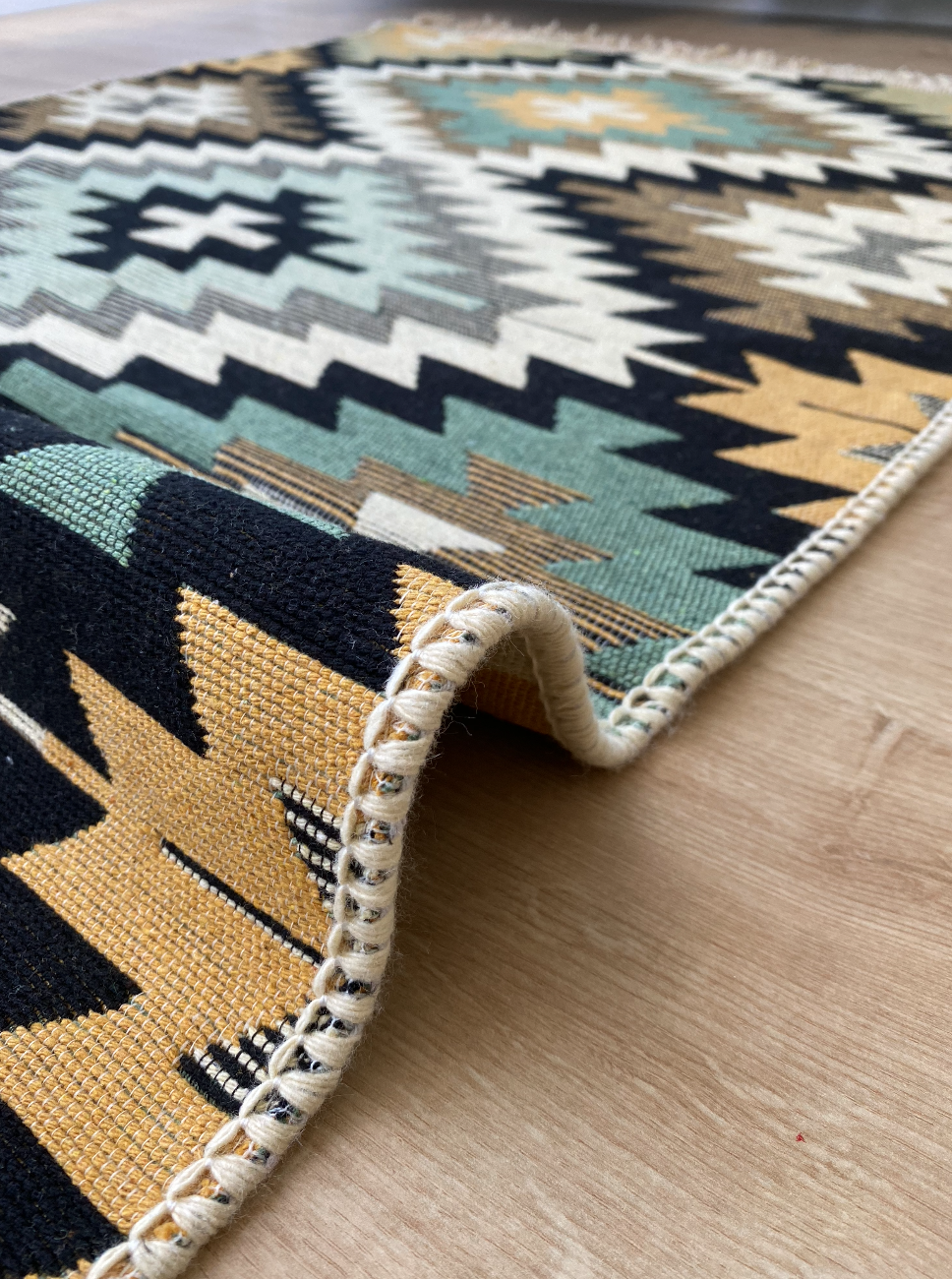 Коврик плетеный двухсторонний Shana Zummi 80x125 см Зеленый - фото 9 Коврик плетеный двухсторонний Shana Zummi 80x125 см Зеленый - фото 9