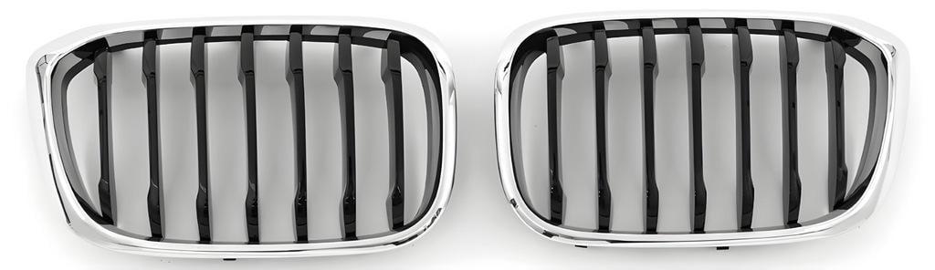 Ноздри 1 Bar 2018-2021 GBT для BMW X3 G01 2018- гг. пластик Черный глянцевый/Хром окантовкой (146638)