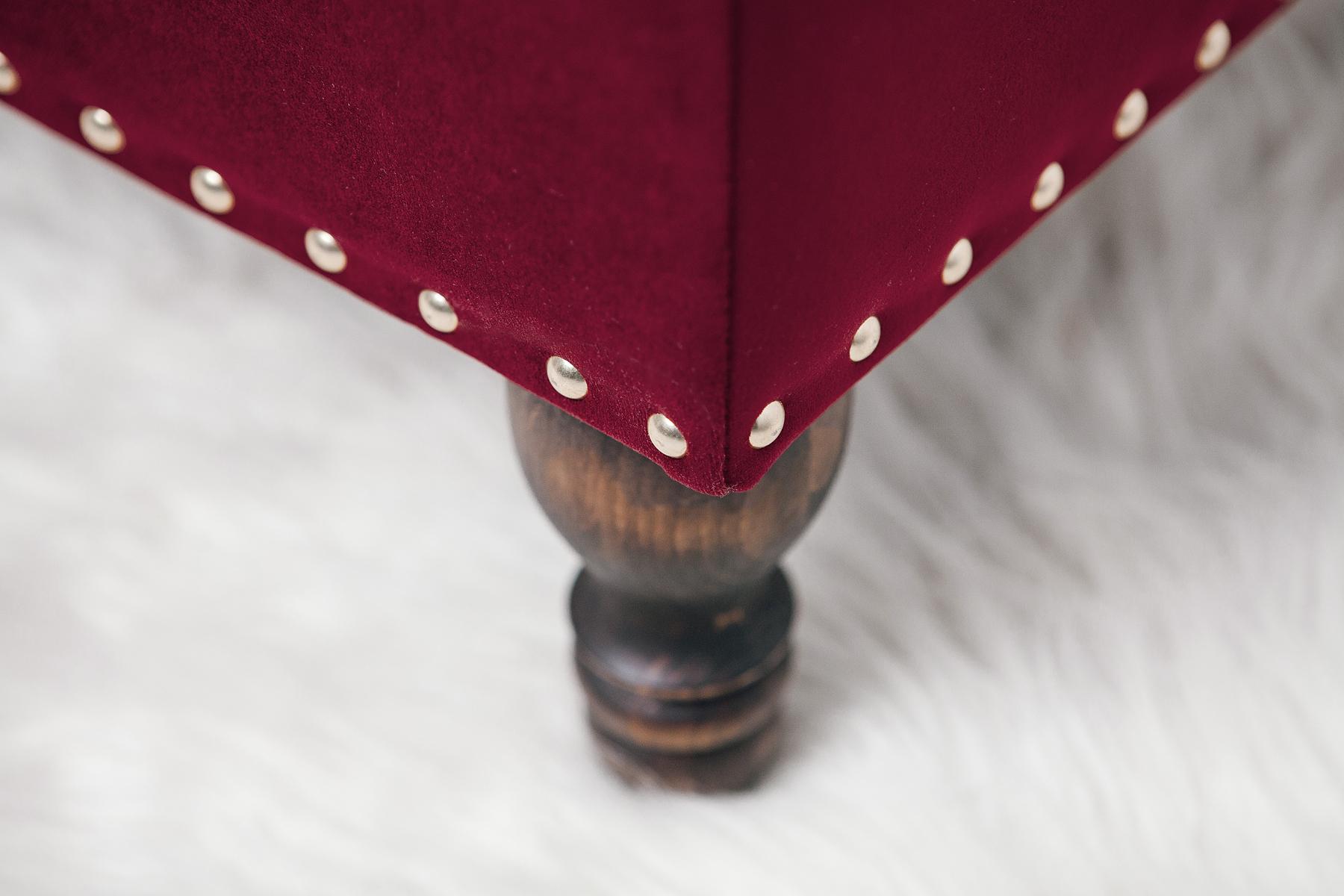 Пуф капітоне Людовік велюр Рейнбоу 70х45х45 см Бордовий - фото 7 Пуф капітоне Людовік велюр Рейнбоу 70х45х45 см Бордовий - фото 7