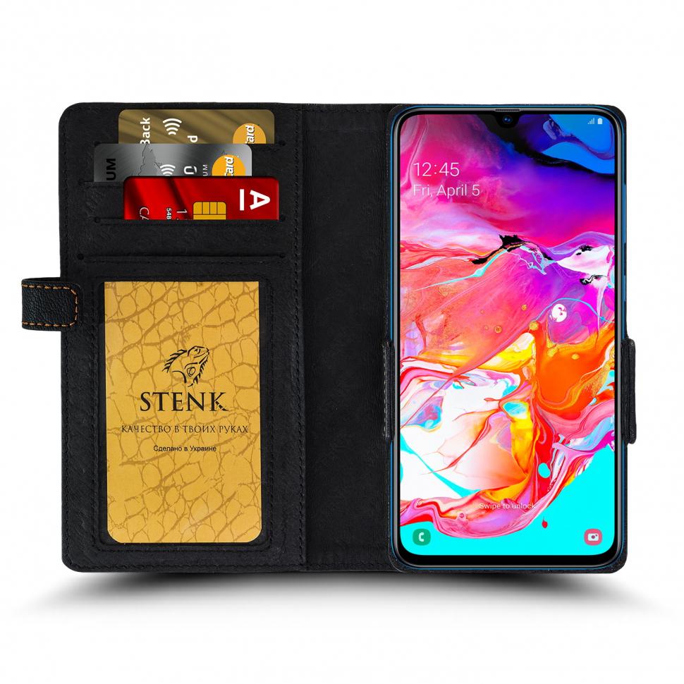 Чехол книжка Stenk Wallet для Samsung Galaxy A70 Черный (64164)