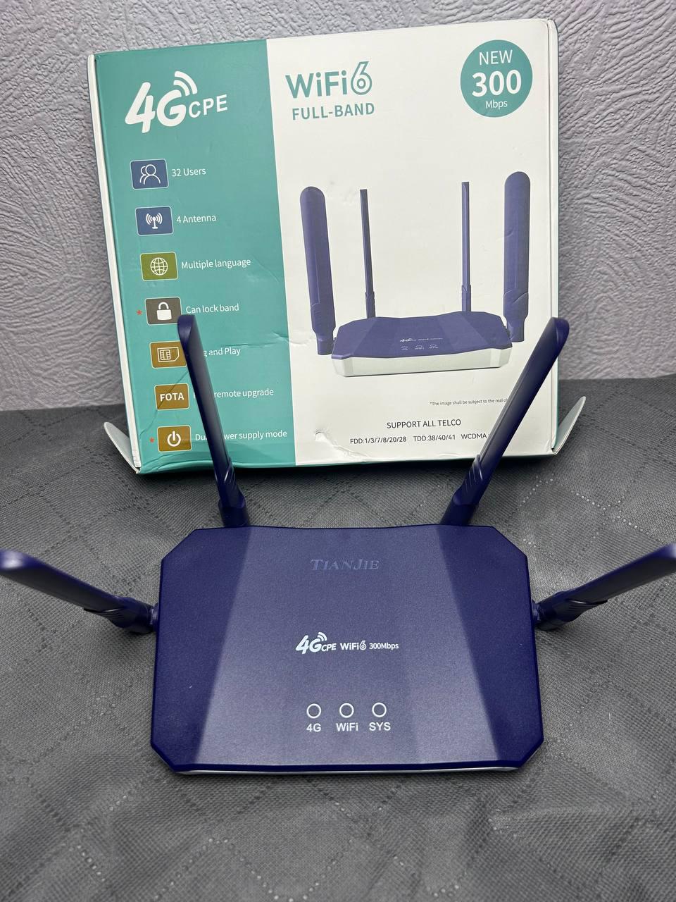 Маршрутизатор 4G TIANJIE R8B-3 с WI-FI 6 четыре антенны и WAN LAN порт подходит под украинские сим карты - фото 3 Маршрутизатор 4G TIANJIE R8B-3 с WI-FI 6 четыре антенны и WAN LAN порт подходит под украинские сим карты - фото 3