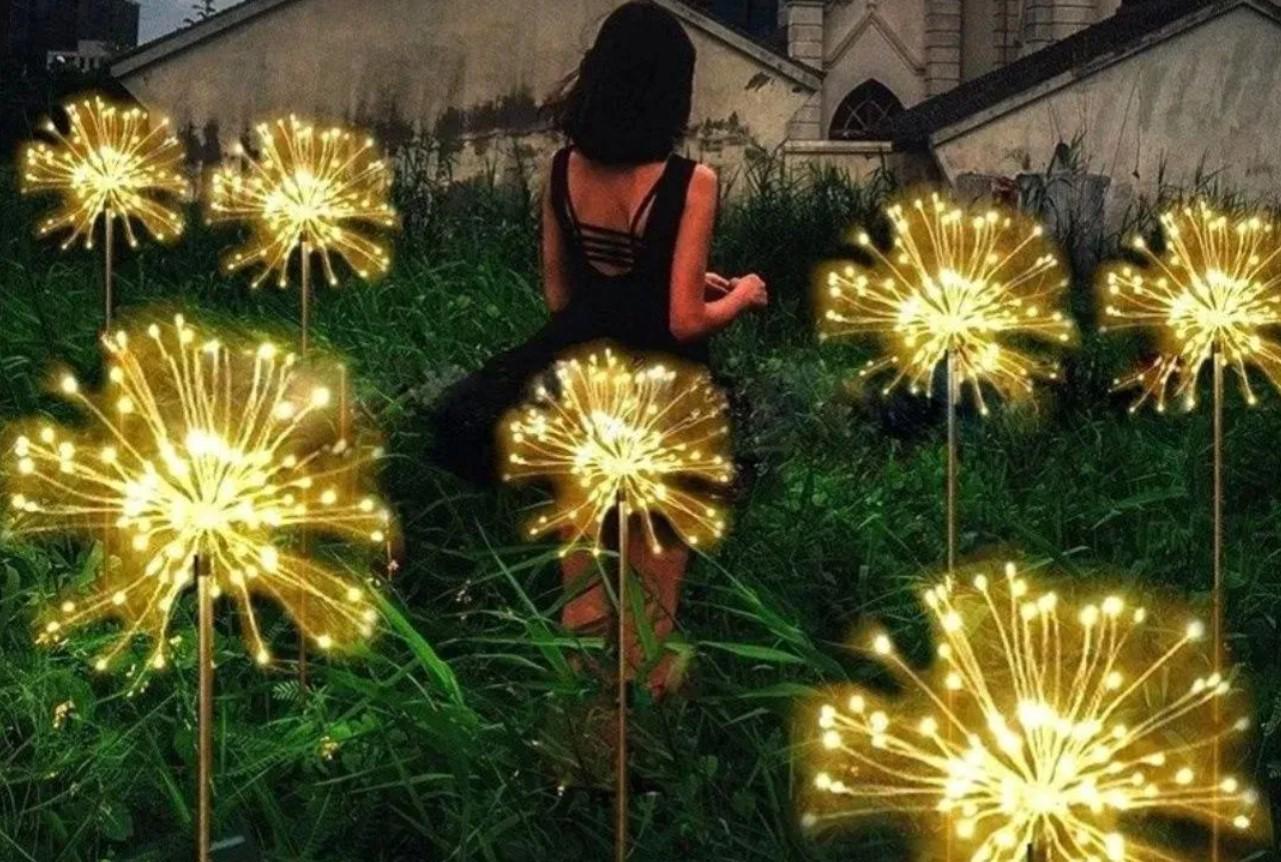 Ліхтар на сонячній батареї садовий Феєрверк 90 см Теплий білий (MX-00009031) - фото 11