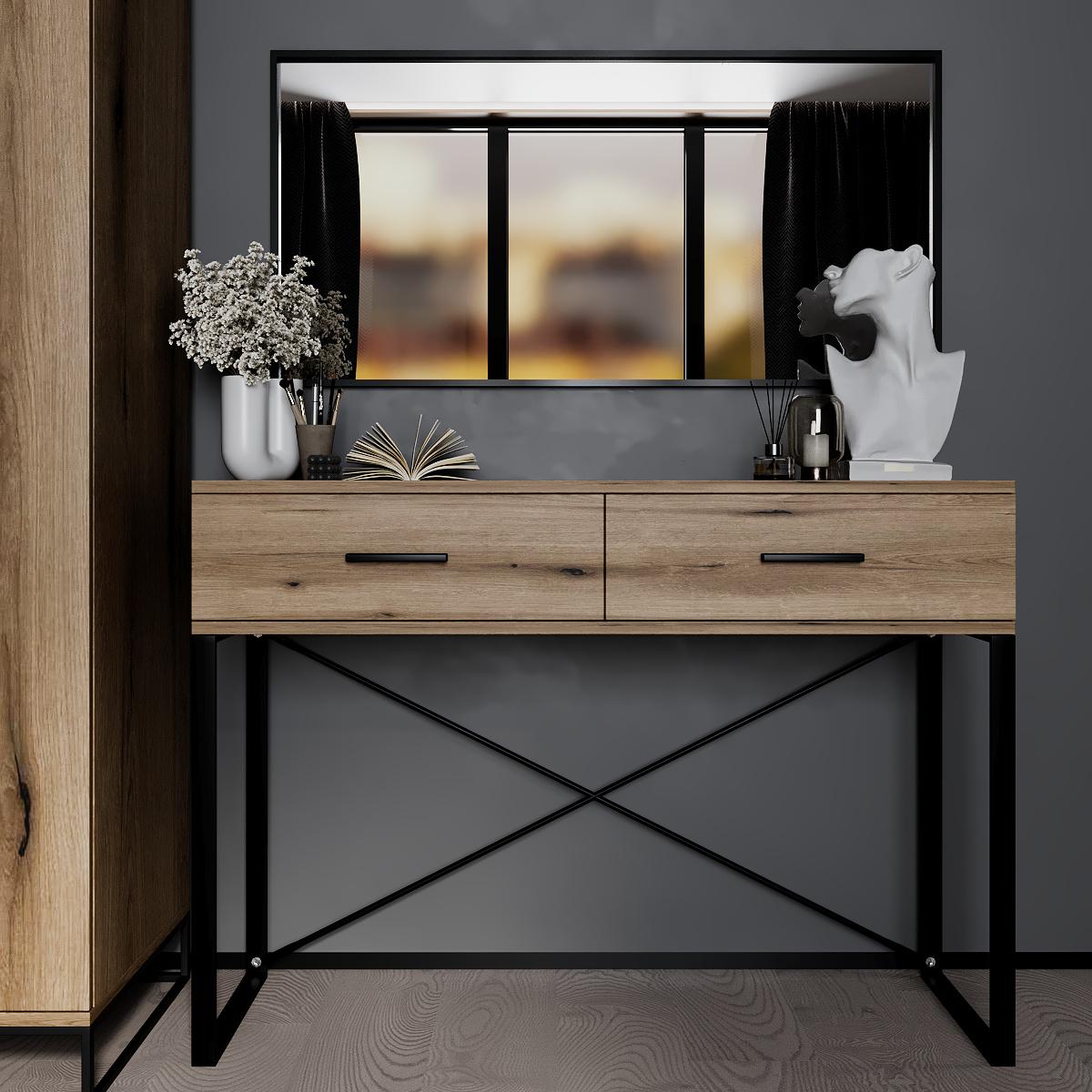 Туалетный столик Asсet 1020x775x425 мм Дуб Эвок (GAAS13100000030) - фото 3 Туалетный столик Asсet 1020x775x425 мм Дуб Эвок (GAAS13100000030) - фото 3