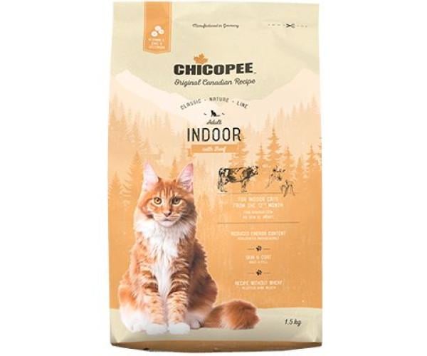 Корм сухий для котів Chicopee Classic Nature Line Cat Indoor Beef 1,5 кг