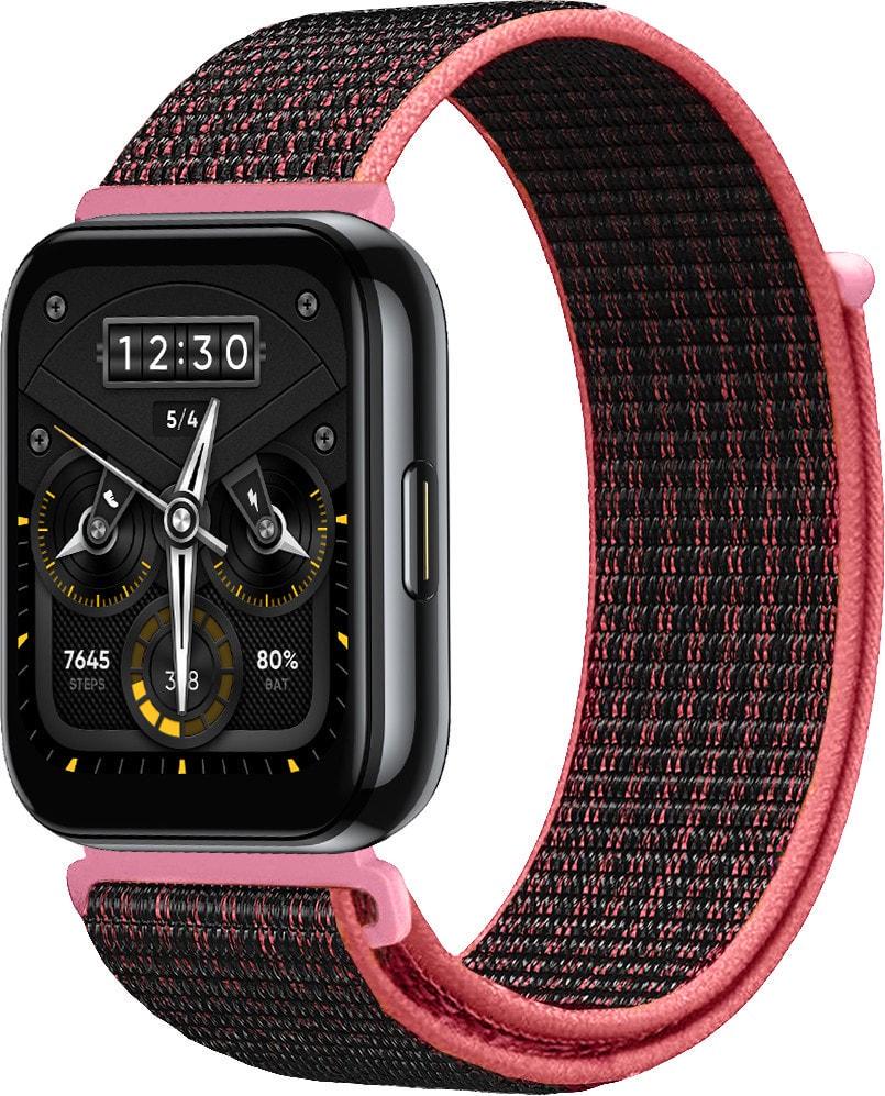 Ремешок нейлоновый Sport Loop для Realme Watch 2/2 Pro Black/Pink (37283-51)