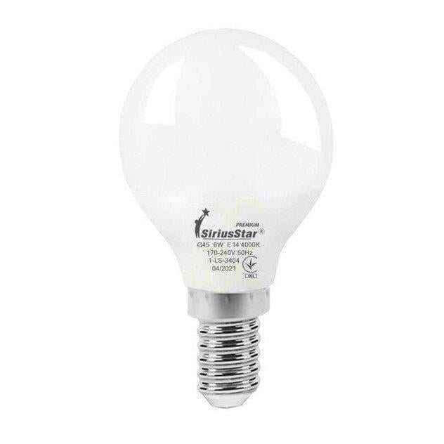 Светодиодная лампа SiriusStar 6W G45 4000K E14 Белый (3404)