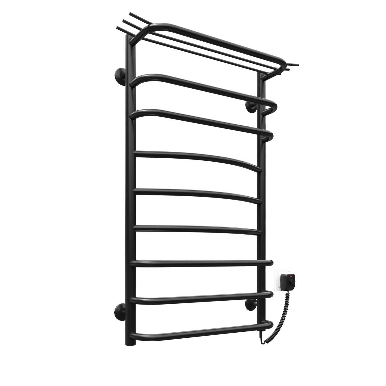 Полотенцесушитель Kosser Канна 900х500/9 ЕR с регулятором Черный (ДК08ER)