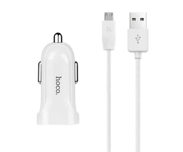 Пристрій зарядний автомобільний Hoco Z2 micro Usb 1,5 A White