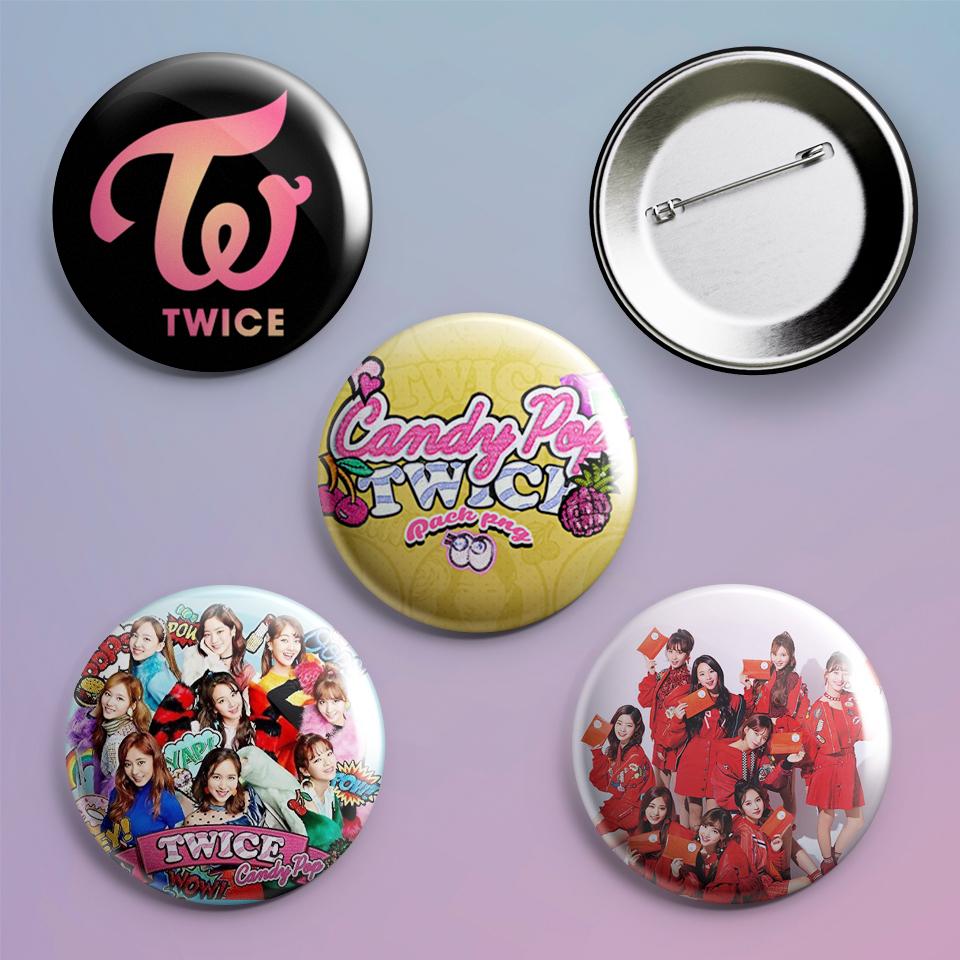 Значки на рюкзак с принтом K-pop Twice 4 шт.