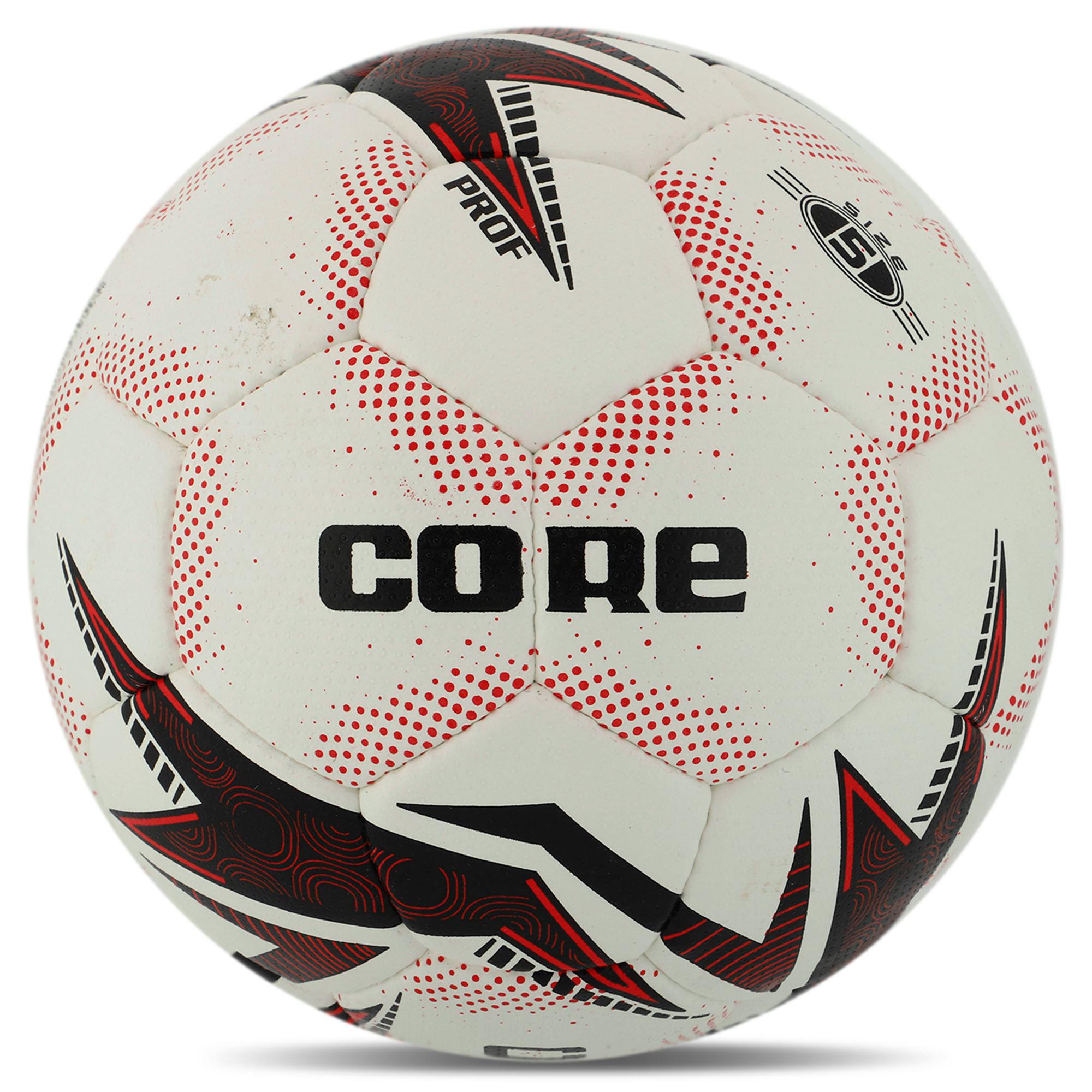Футбольний м'яч Core PROF FB-8458 PU р. 5 Білий/Червоний (6936116103748)