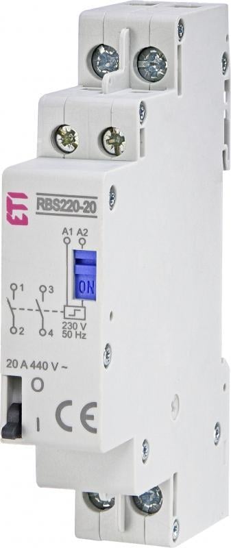 Контактор импульсный ETI RВS 220-20 2P 20A 2NO 230V (2464103)