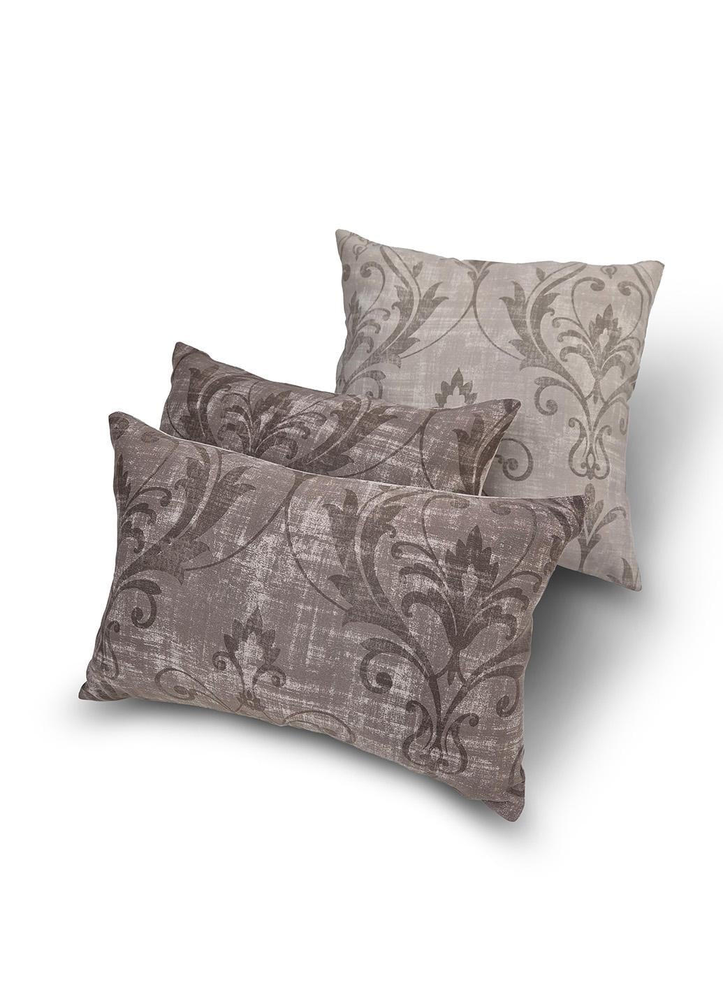 Комплект декоративних подушок Firanka Damask 44х30 см 2 шт. 43х43 см 1 шт. Коричневий/Мокко (п_0814)