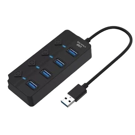 USB-хаб 3.0 разветвитель на 4 порта Черный (13291047)