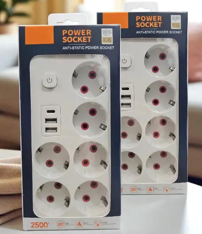 Переноска Power Socket 5 м 6 розеток 3 USB порта 2500W (2104618794) - фото 10