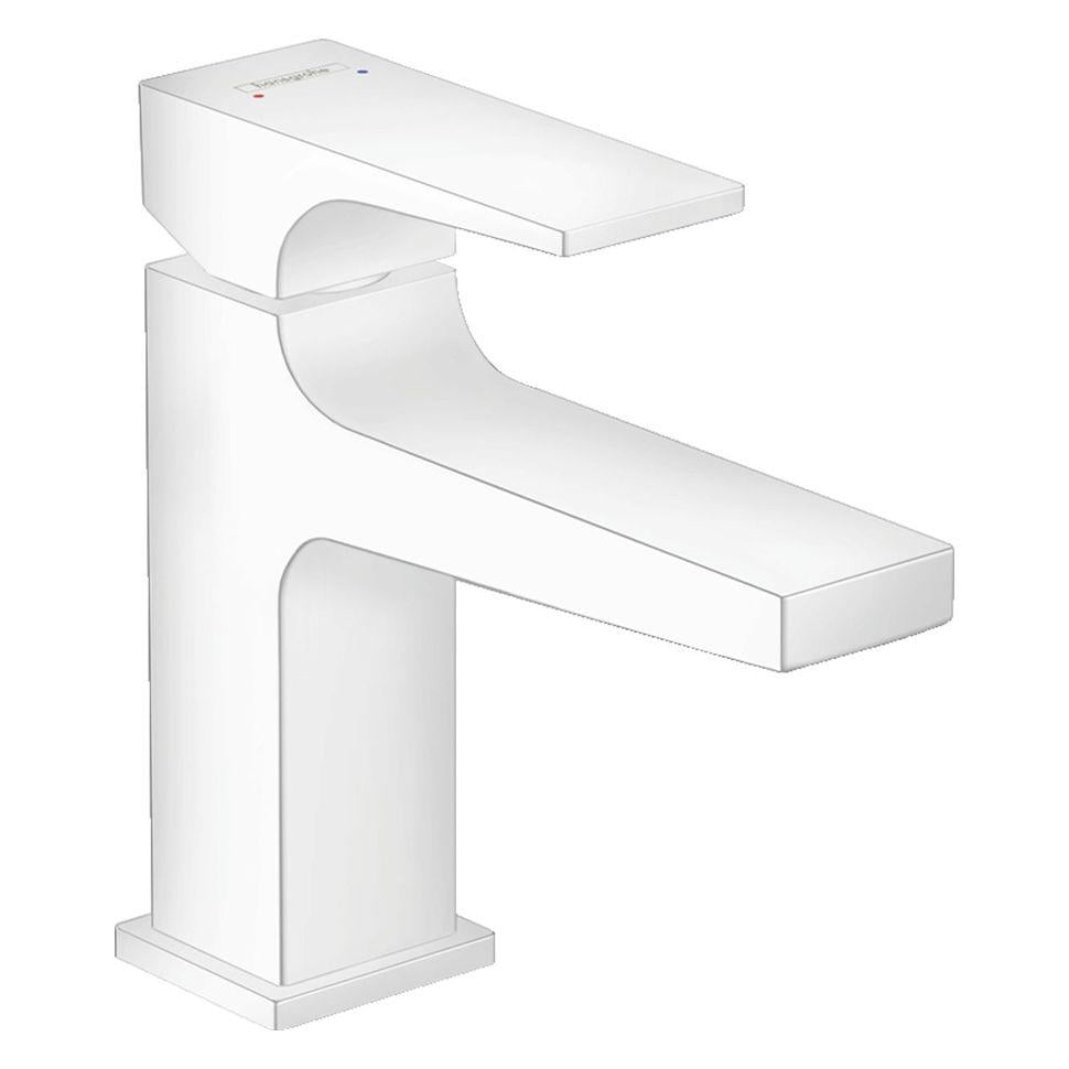 Смеситель для умывальника Hansgrohe Metropol 100 с донным клапаном push-open Белый матовый (32500700)