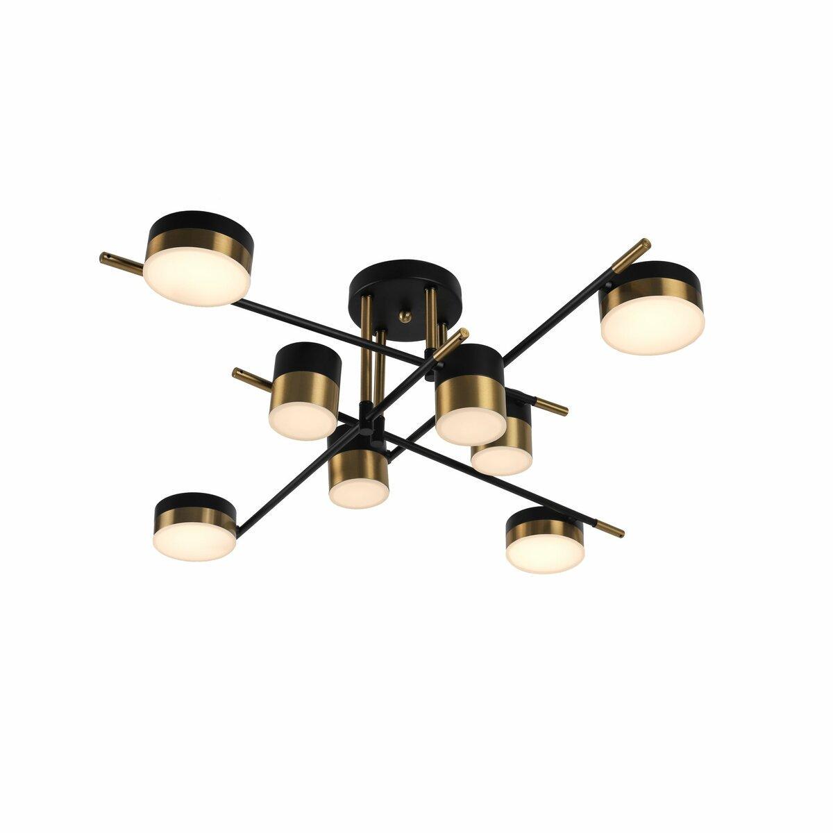 Люстра светодиодная Sirius на восемь плафонов 104W 3000-6500К Черный (B N4544/8 104W)