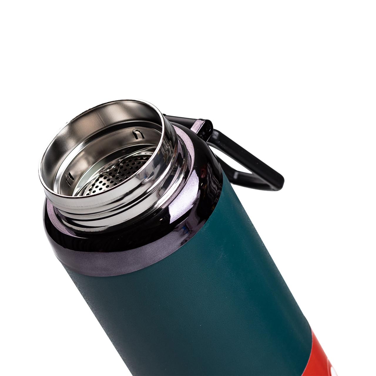 Термос с индикатором температуры и широким горлом 1 л Зеленый - фото 3