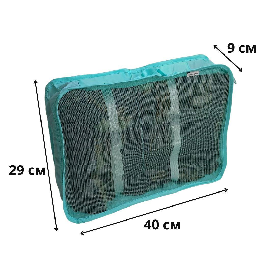 Набір дорожніх органайзерів 8в1 з нейлону Бірюзовий (КДО-40-37) - фото 8