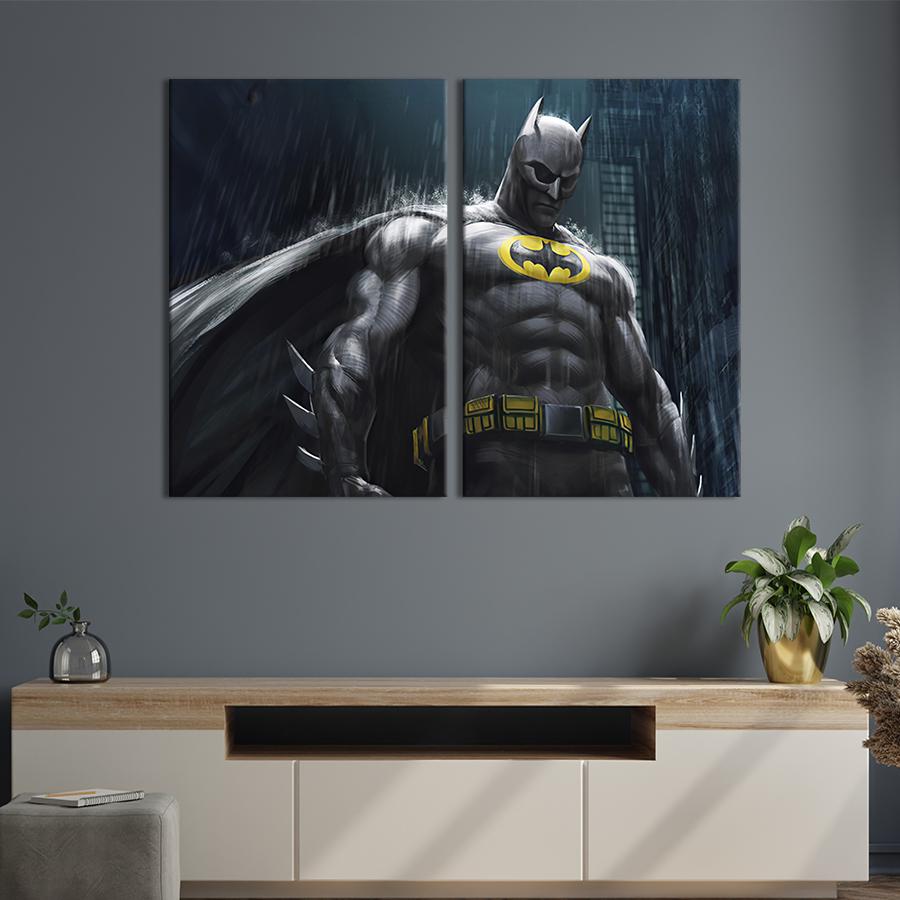 Настенный декор диптих картина на холсте для интерьера The Batman 111x81 см (687-2)