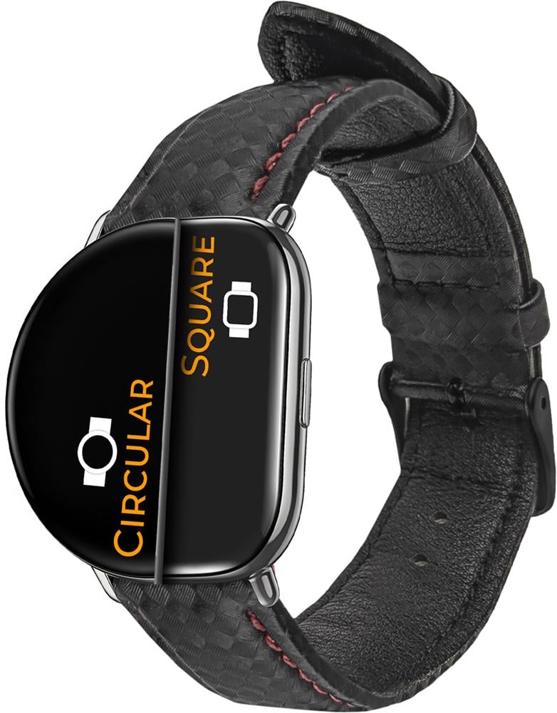 Ремінець шкіряний Carbon для ZEPP E Square/Circular Black/Red (26335-44) Ремінець шкіряний Carbon для ZEPP E Square/Circular Black/Red (26335-44)