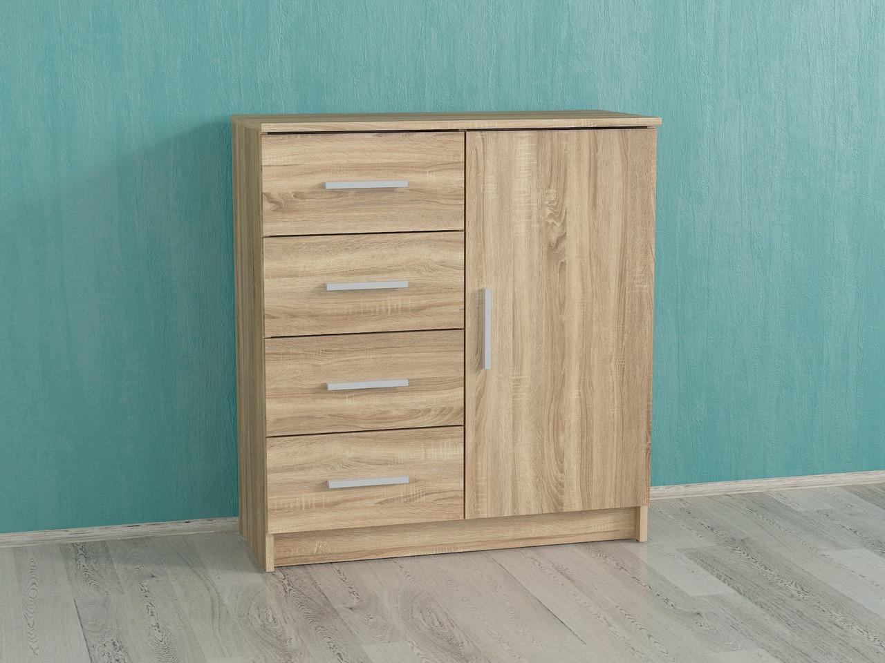 Комод на 4 ящика с дверцами K-02 790x350x870 мм Дуб Сонома - фото 2