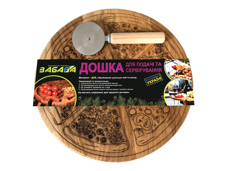 Доска для пиццы с ножом Pizza d 30 см (13130399) - фото 5