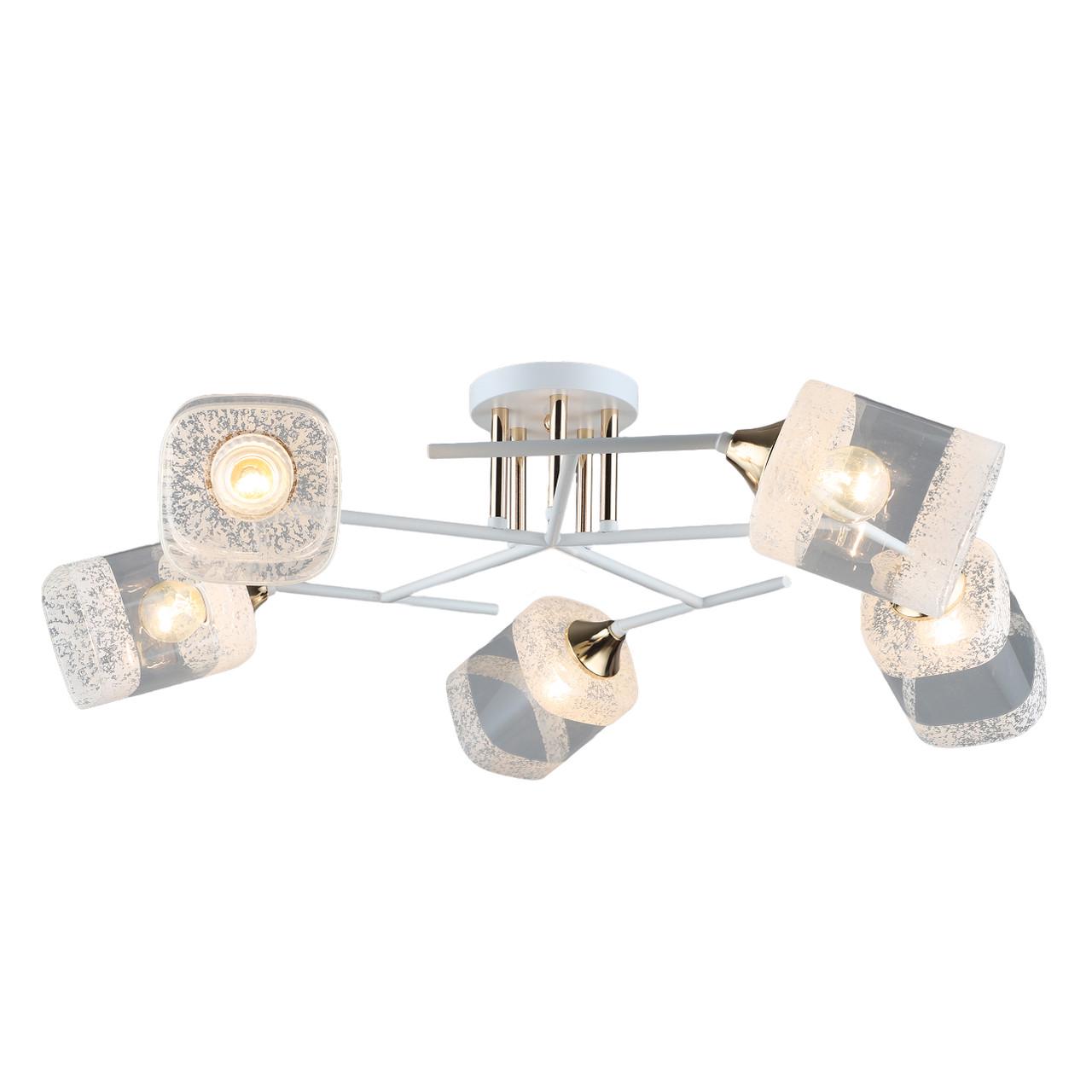 Люстра стельова Sirius B A4147/5WT+FGD Білий/Золотий (2281309523) Люстра стельова Sirius B A4147/5WT+FGD Білий/Золотий (2281309523)