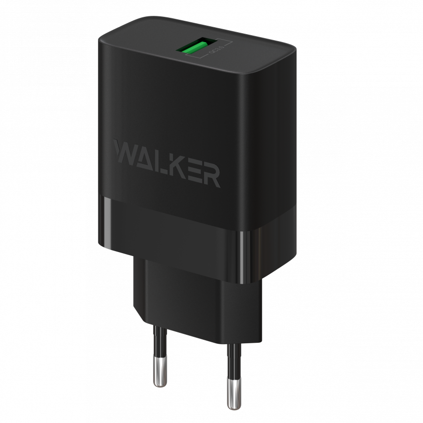 Адаптер Walker 1USB/QC3,0/3A/18 W Black (WH-35)