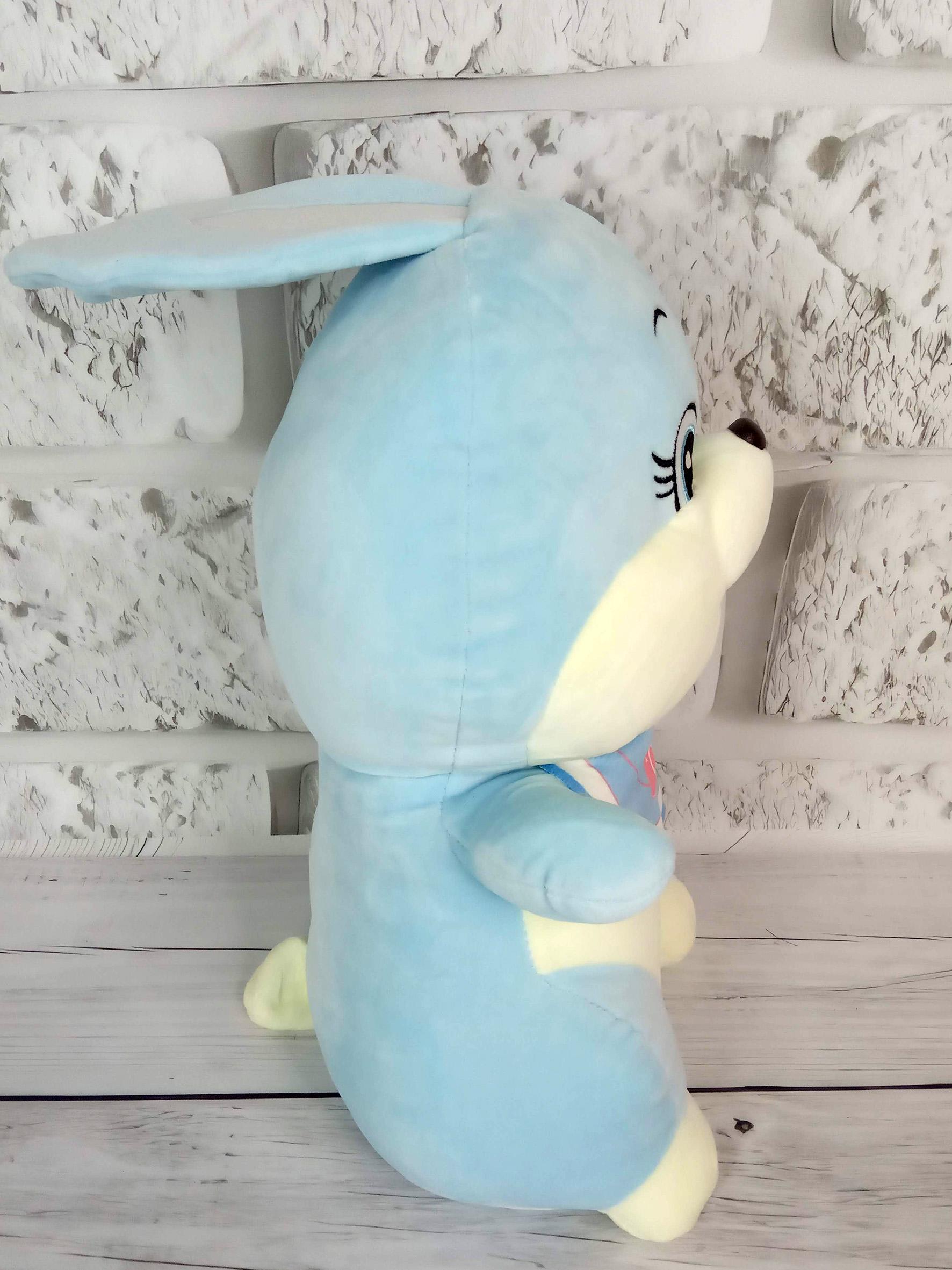 М'яка іграшка Зайчик вухань з пледом усередині Блакитний (15194195) - фото 2 М'яка іграшка Зайчик вухань з пледом усередині Блакитний (15194195) - фото 2