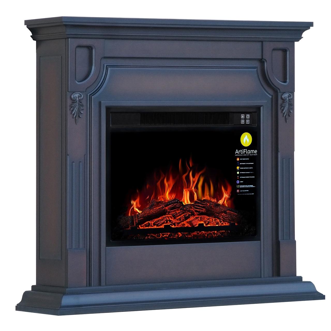 Каминокомплект угловой ArtiFlame TORONTO AF23S со звуком Махагон коричневый антик