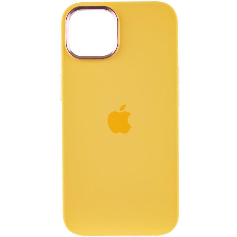 Протиударний чохол Silicone Case Metal Buttons (AA) для Apple iPhone 12 Pro Max (6.7") Жовтий / Sunglow - фото 2